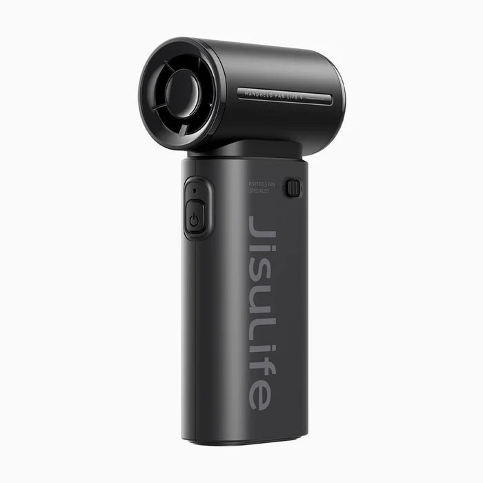 ventilator portabil de mana jisulife, life9, autonomie 3.5-18h, baterie 5000mah, 5 viteze, incarcare rapida, negru